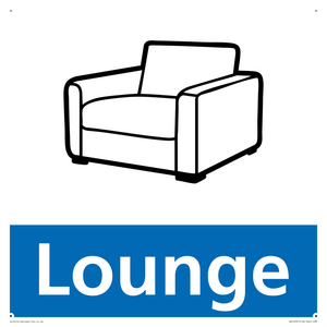 Lounge Illustrated Dementia Friendly Sign NHS Style Blue